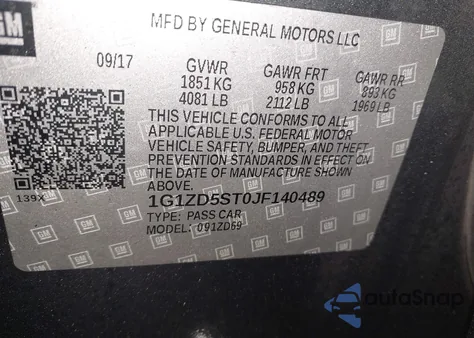 2018 Chevrolet Malibu Lt z USA, uszkodzony, nr VIN 1G1ZD5ST0JF140489